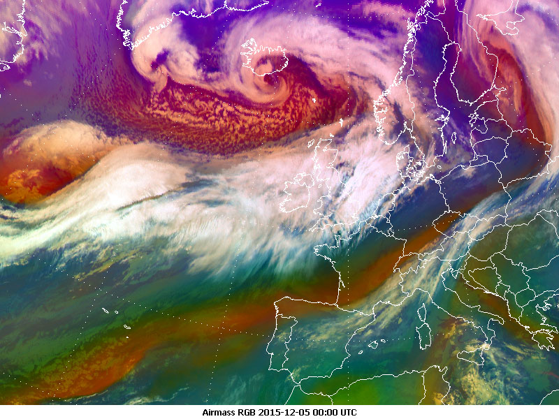 Meteosat-10 Airmass RGB, 05 December 00:00 UTC