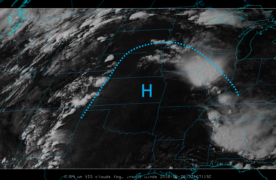 GOES-16 Visible, 28 June 22:07 UTC