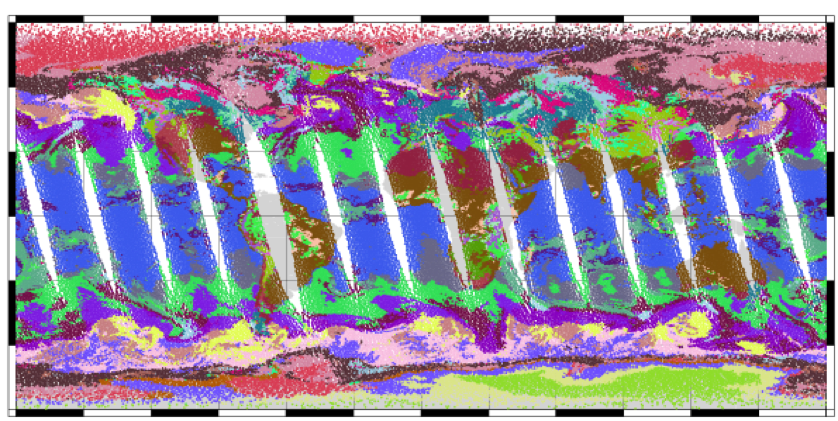  An example of PWLR clustering based on IASI observations