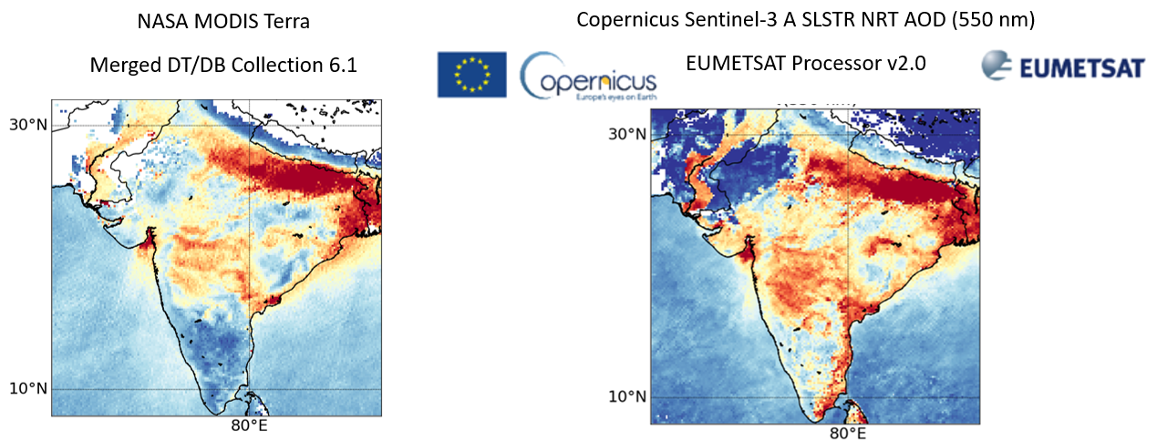  Two-month composite of AOD (550 nm) over India from December 2019 to January 2020