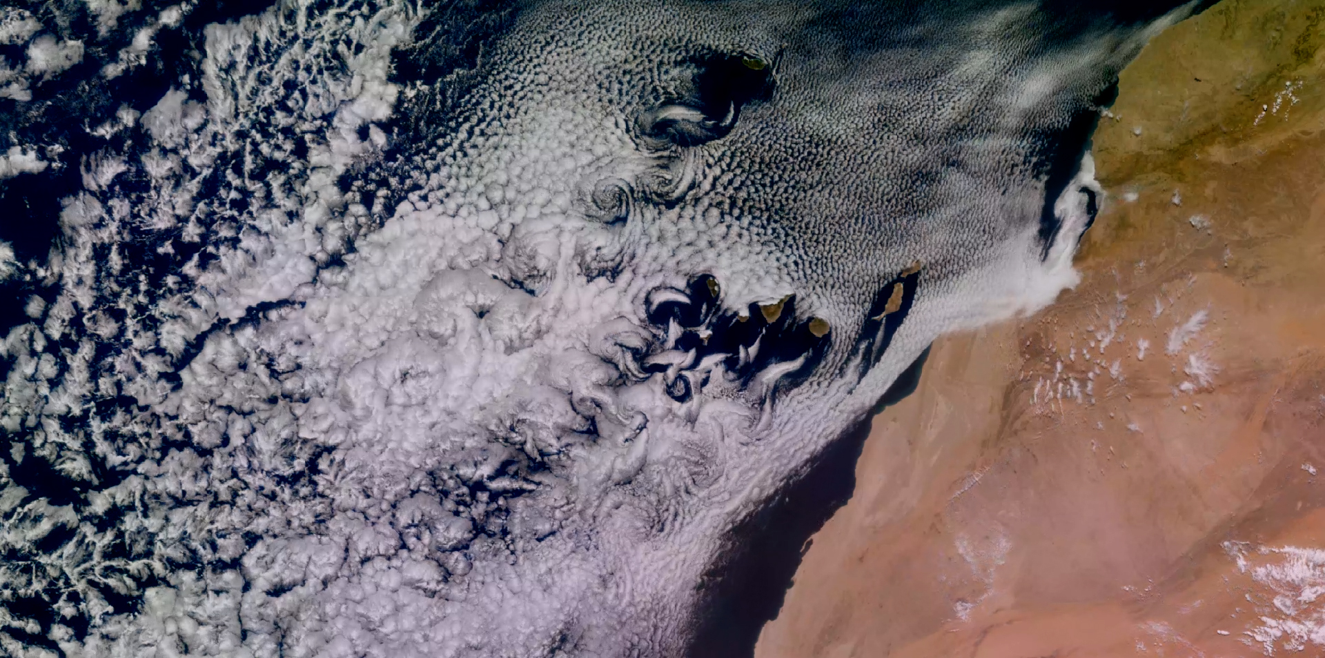 Von Kármán swirls near Canary Islands, Meteosat-12, 10 June 2026