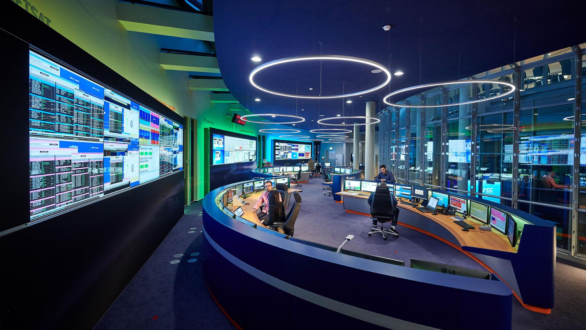 Wide view of the GEO Mission Control Centre