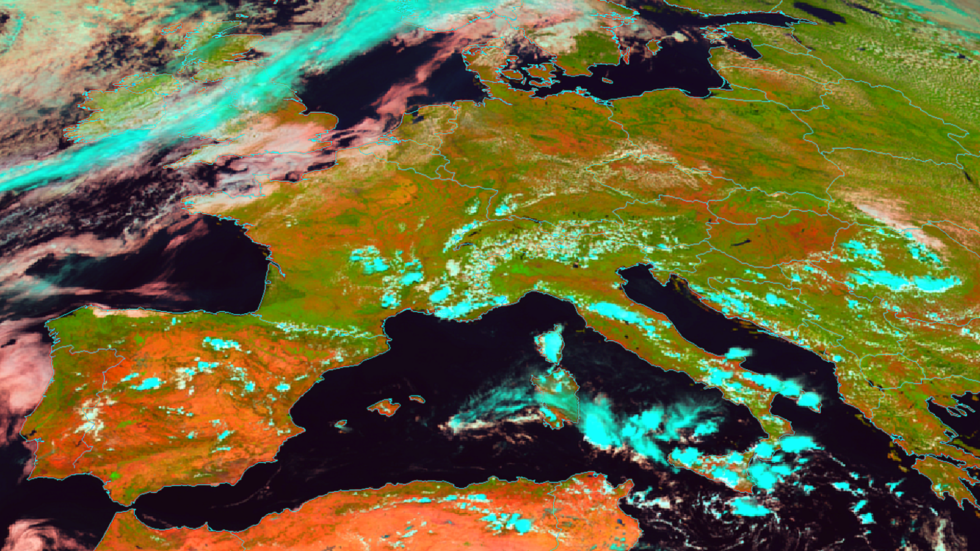Natural Colour RGB over Europe