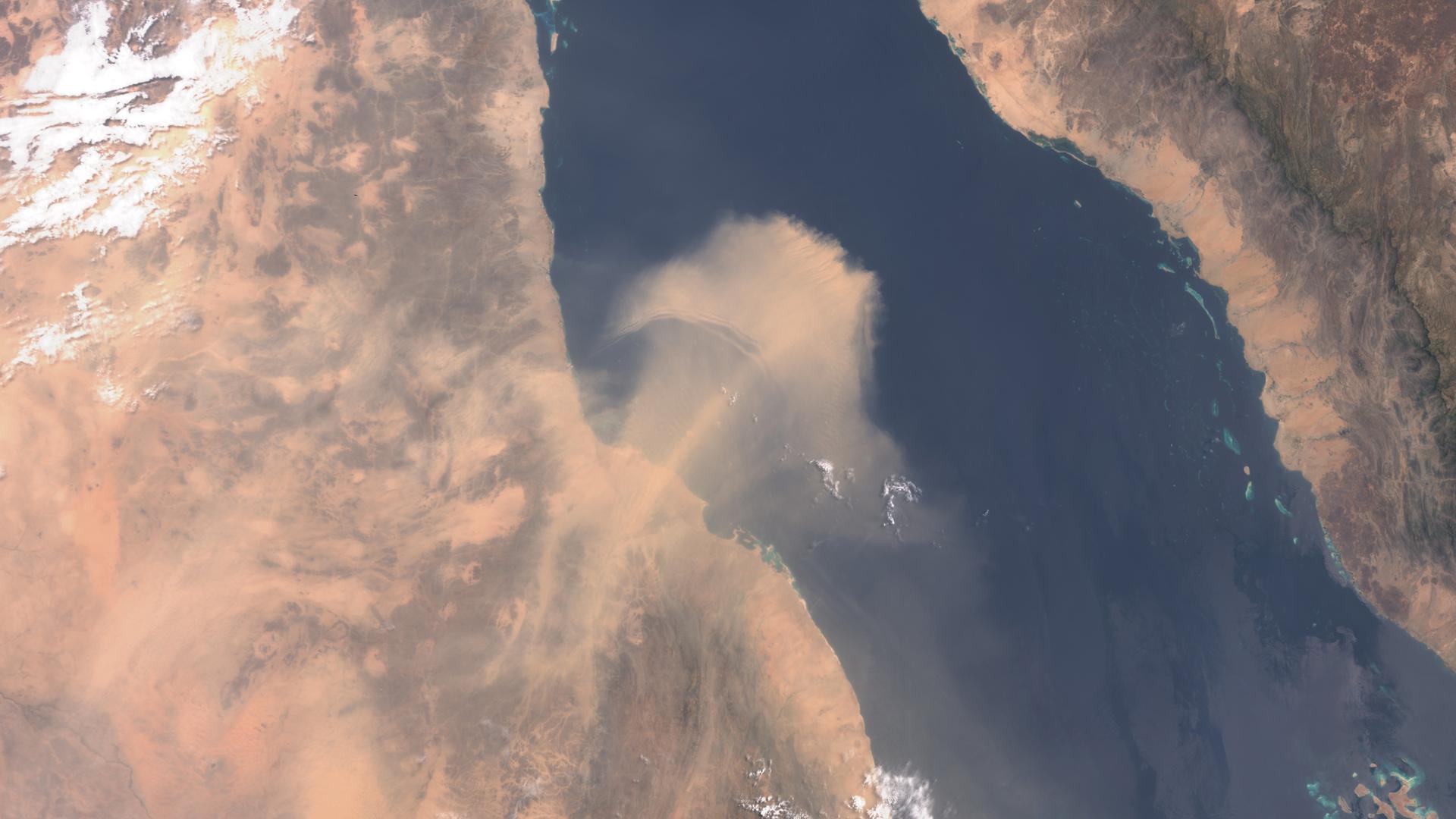 Dust over red sea