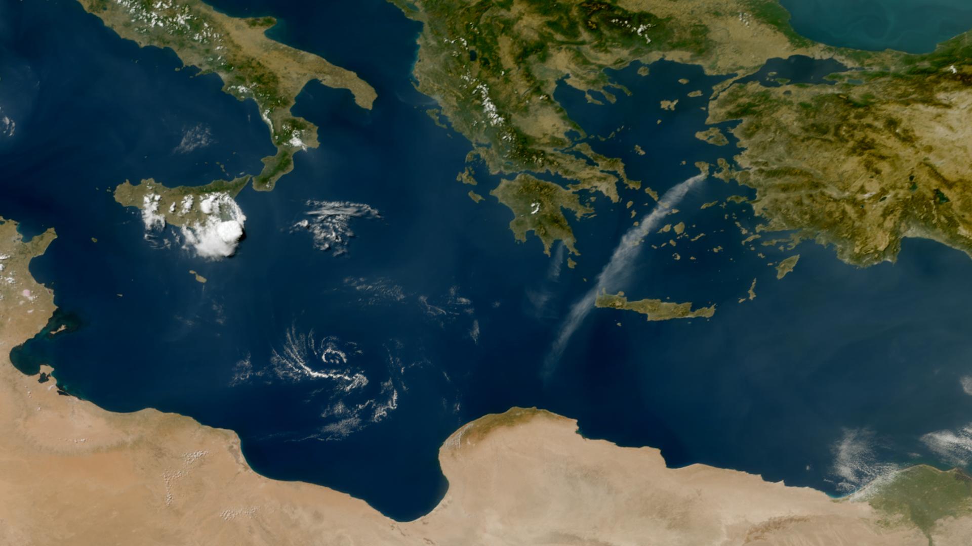 Smoke seen from Chios, Greece