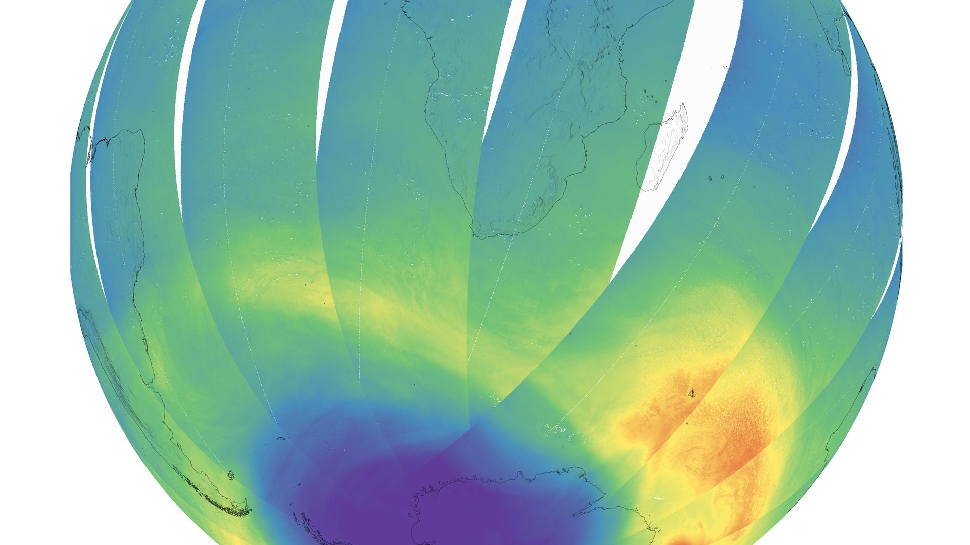 Formaldehyde concentrations over Africa, as seen by Copernicus Sentinel-5 on 13 October 2025