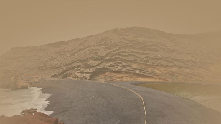 Dust over Lanzarote, Canary Islands. Credit: Munimara