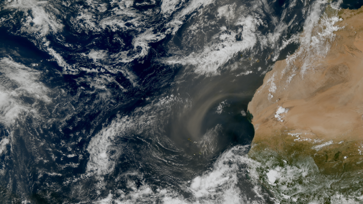 Saharan dust over the Atlantic Ocean