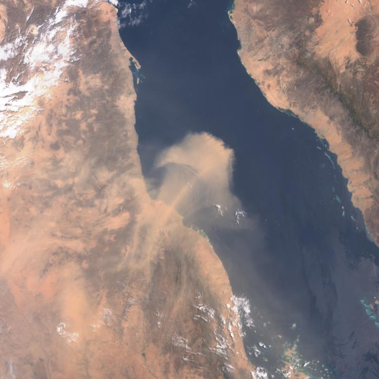 Dust over red sea