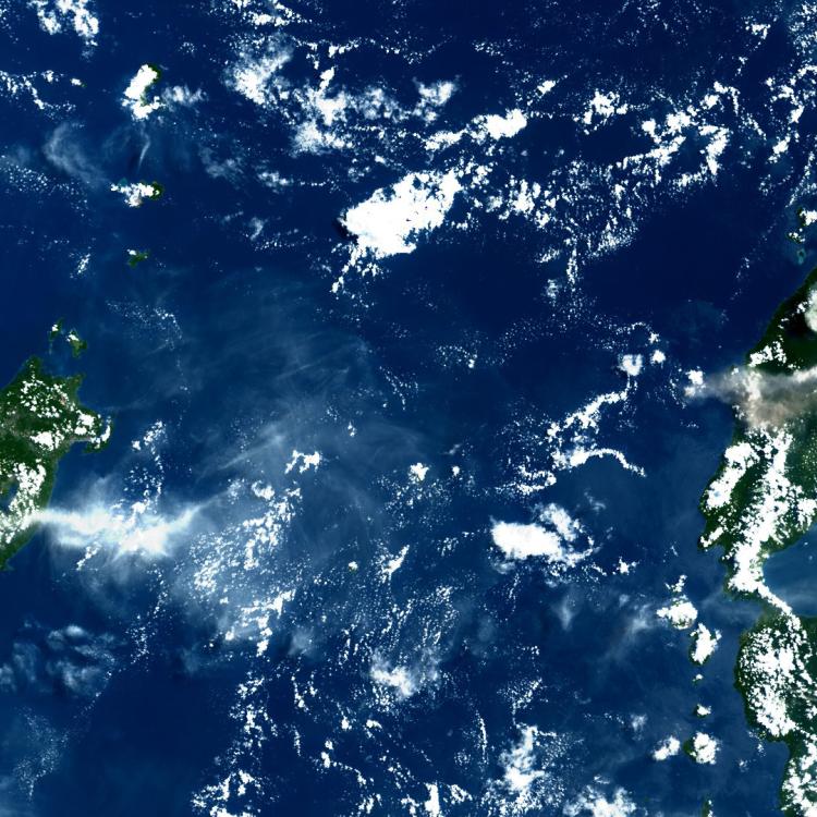 Mount Dukono ash cloud sentinel 3 08 May 2026