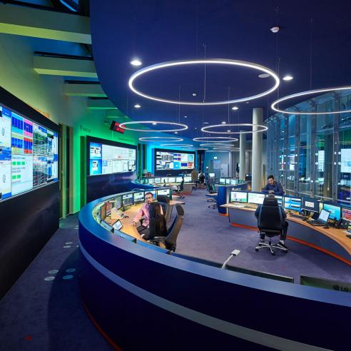 Wide view of the GEO Mission Control Centre