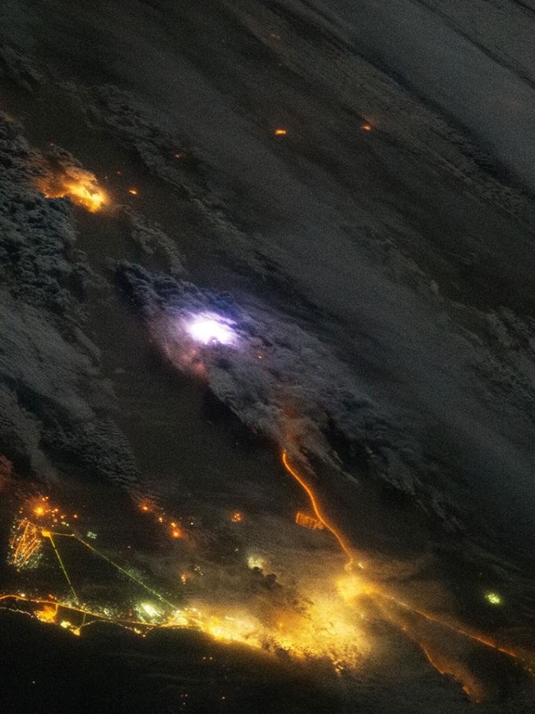 Lightning seen by the ISS, NASA