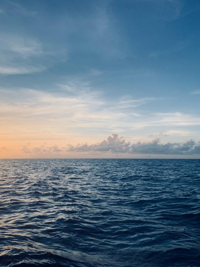 Ocean surface at sunset