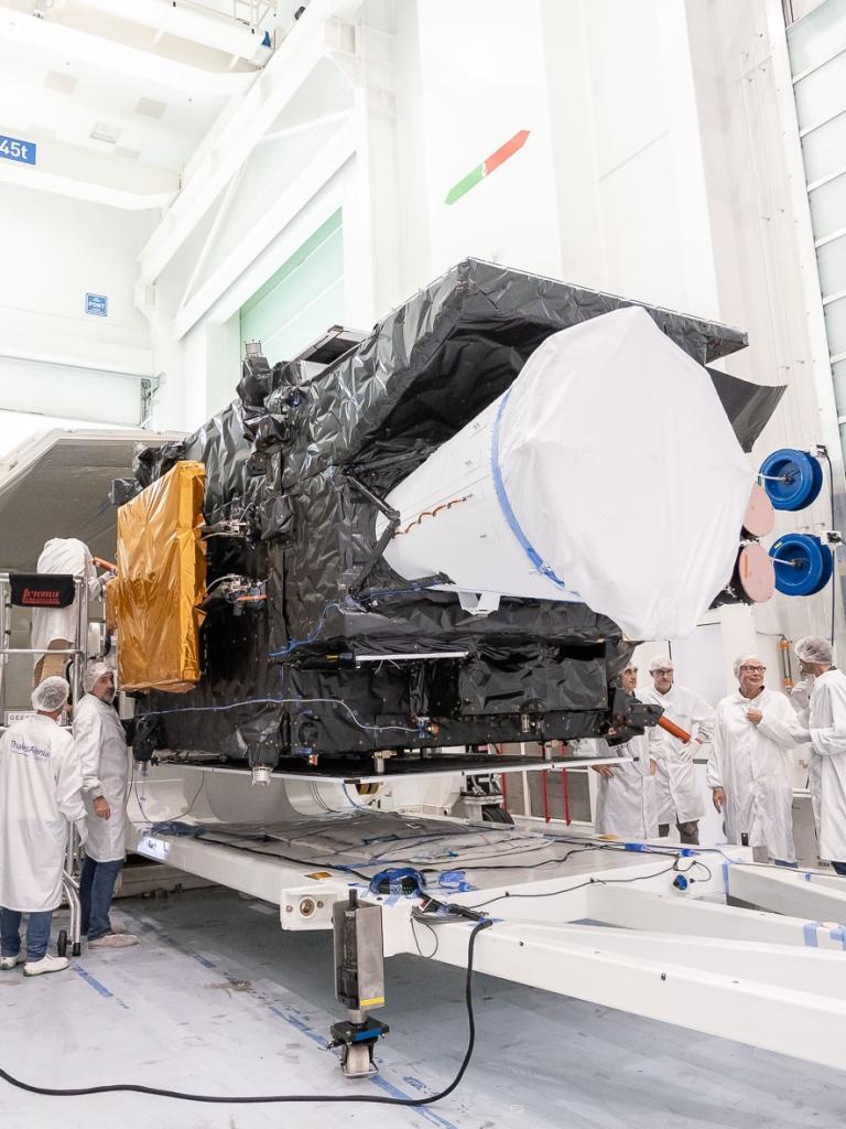 MTG-I1 being loaded onto its container