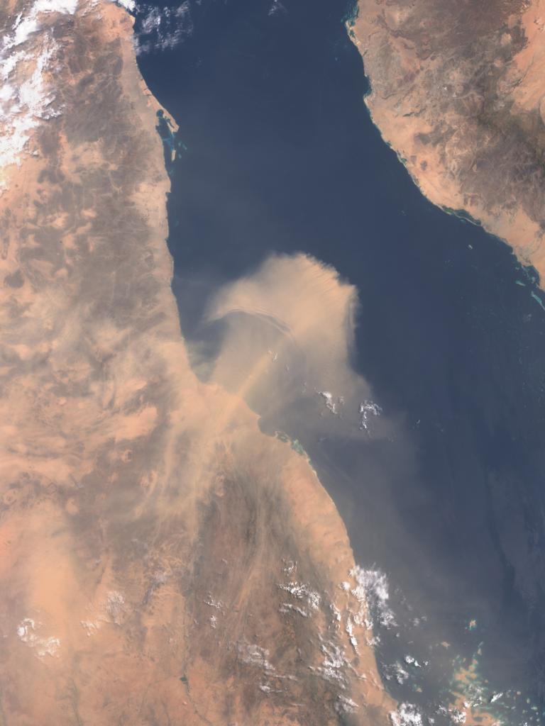 Dust over red sea