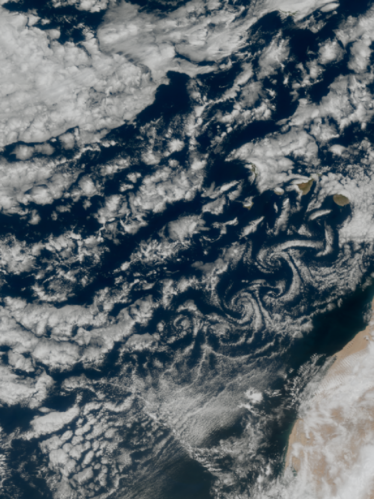 Cloud patterns near the Canary islands Cloud patterns near the Canary islands