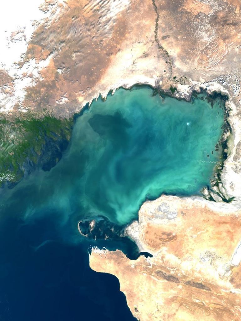 Algal bloom in the Caspian Sea