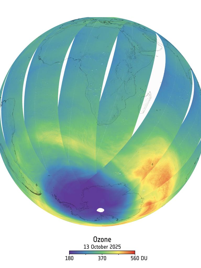 Formaldehyde concentrations over Africa, as seen by Copernicus Sentinel-5 on 13 October 2025