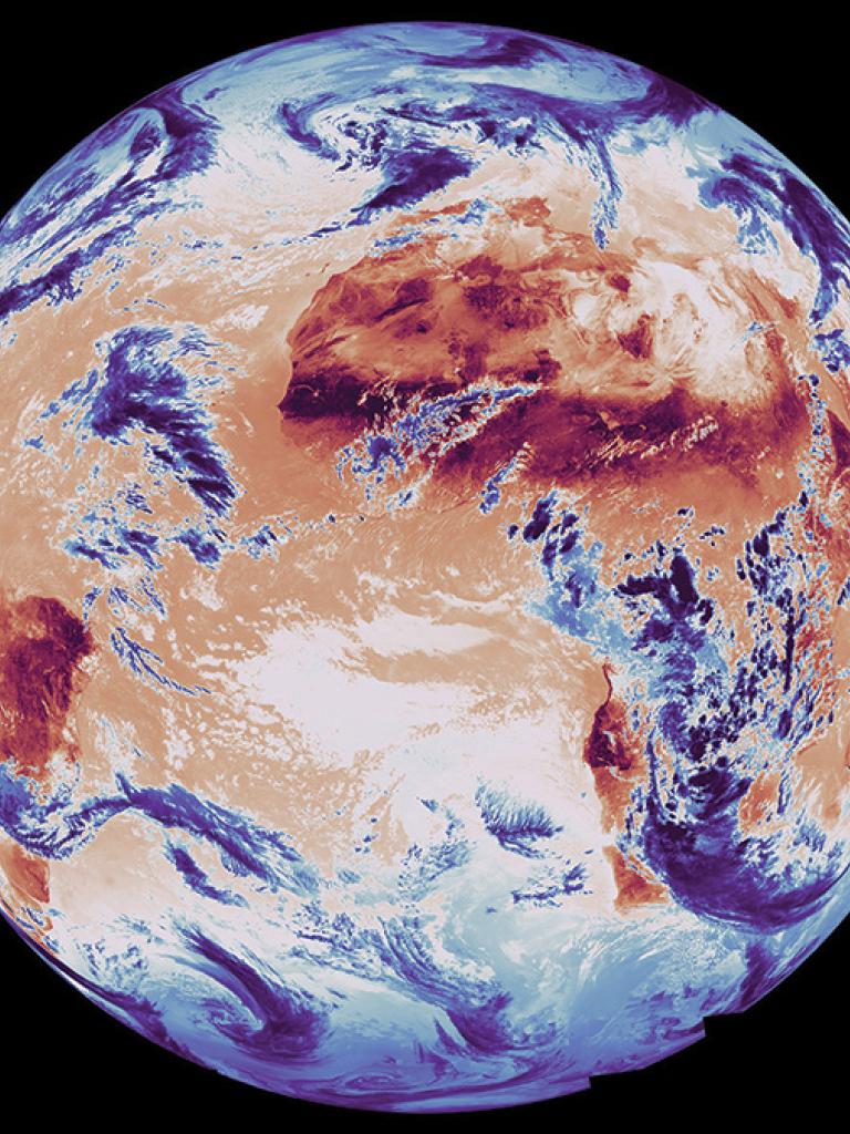 The first Infrared Sounder image viewed through this long-wave infrared channel