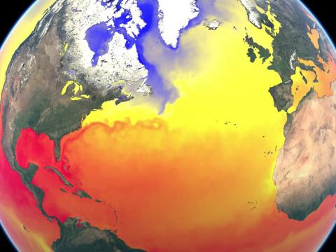 Sea surface temperature in March 2016