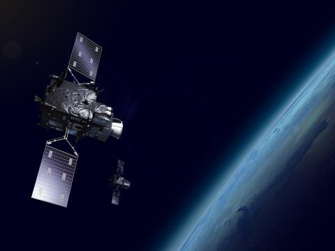 An illustration of an Meteosat Third Generation – Imager satellite in orbit